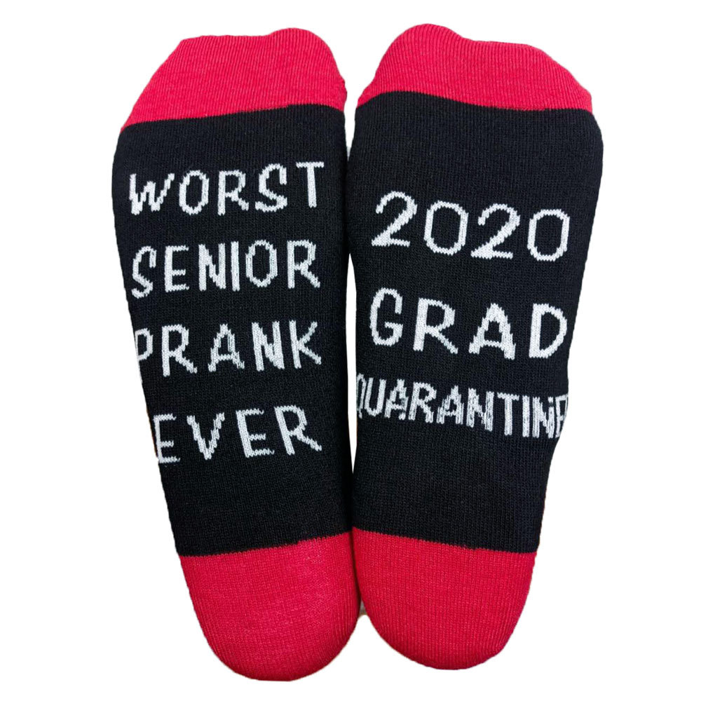WORST SENIOR PRANK EVER 2020 GRAD QUARANTINED Socks Novelty Socks